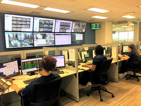 a.p.i. ALARM monitoring center's remote video verification displays