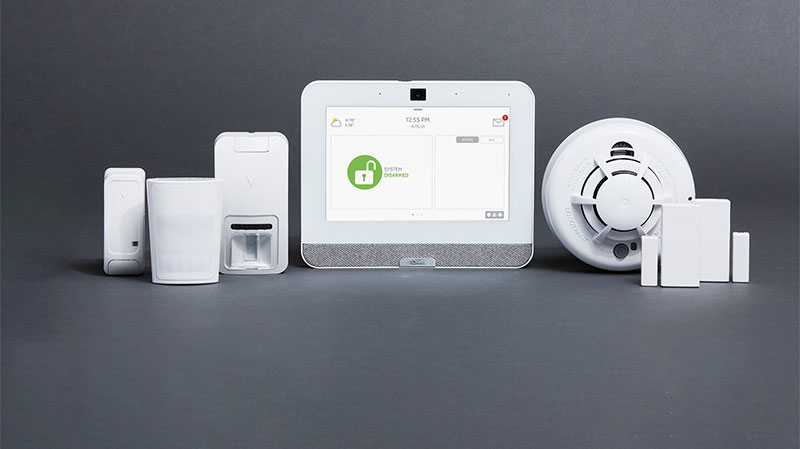 Home Security System with sensors, detectors, devices and touch panel